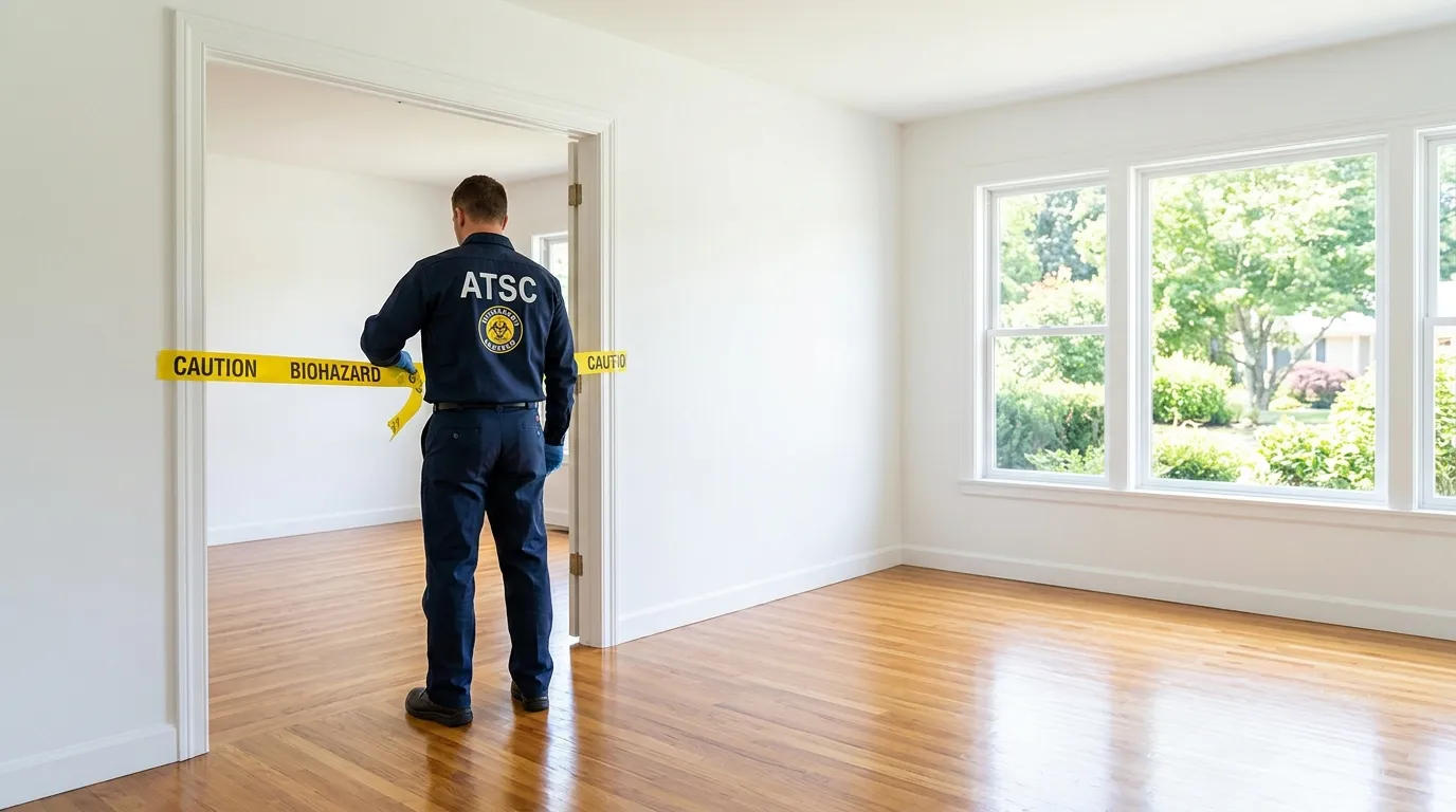 Certified biohazard cleanup crew performing Crime Scene Cleanup in Clive